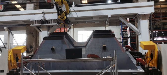 英萊焊縫跟蹤系統(tǒng)，應用于配料倉料斗自動化焊接！